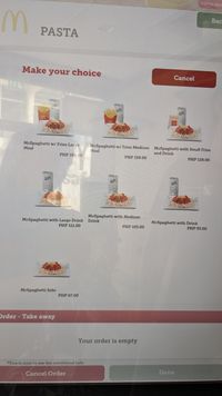 Men&uuml; bei McDonald&#039;s