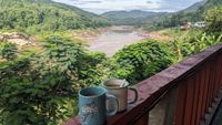 Fr&uuml;hst&uuml;ck mit Blick auf den Mekong