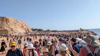 Menschenmassen am Tempel von Abu Simbel